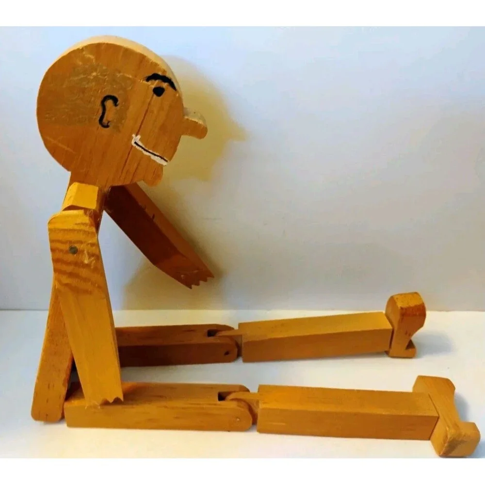 Vtg 1974 Canyonville Pioneer Days Oregon STREAKER Wooden Limberjack Toy Folk Art